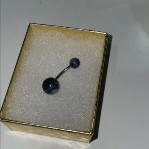 Elegant Blue Belly Button Ring